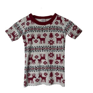 Hanna Andersson Christmas Pajama Top 130 cm US 8 Fair Isle Reindeer deer
